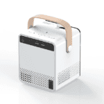 Portable mini air purifier with handle, compact air sanitizer for home and office use, modern device for clean air, energy-efficient air filtration system, best deals on portable air purifiers at Hot Deals LB.