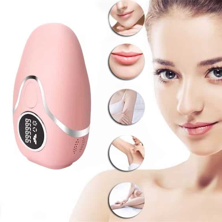 Silicone facial skin care device with digital display for skin rejuvenation and wrinkle reduction, targeting beauty and skincare enthusiasts.