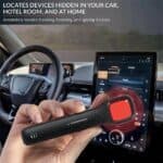 Tracking device hidden in car, hotel room, at home for spying and listening purposes, discreet anti-theft device, covert tracking tool, wireless spy gadget, hidden GPS tracker, portable surveillance device, secret device for security.