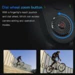 Hip video game controller dial wheel zoom button for camera settings and operation modes Palace climbing photographer riding Urban cycling lifestyle adventure outdoor sports action scene.