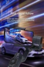 High-speed smartphone gimbal stabilizer with three-axis full lock and follow modes for smooth video recording.