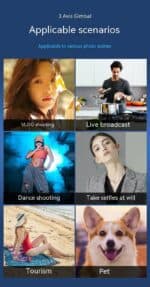 VLOG shooting, live broadcast, dance shooting, take selfies at will, tourism, pet animals, content creation, photo and video scenarios, social media, entertainment, videography, photography, lifestyle shots.