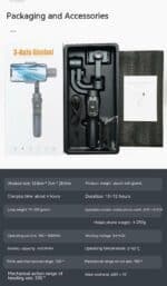 Lightweight 3-axis gimbal stabilizer for smartphones, portable mobile phone stabilizer, and accessories for smooth video recording. Perfect for content creators and vloggers on the go.