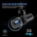 High-quality dynamic microphone for noise reduction and professional audio recording, USB microphone with cardioid pickup pattern, ideal for streaming, podcasting, and voice calls.