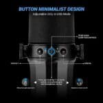 Wireless microphone control panel with volume adjustment, mute button, and gain settings for optimal audio quality - Ideal for live performances and recordings.