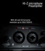 Microphone preamplifier with AD and DA converter for professional audio recording and live sound applications.