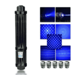 Laser light projector with colorful laser patterns and accessories for parties and events.