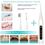 Removable dental calculus remover tool kit for oral hygiene, electric dental plaque cleaning device, teeth whitening and stain removal, best dental care products for healthy teeth and fresh breath.