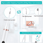 Pointed cleaning head replacement for dental hygiene tools with easily disassemble and install features, including flat cleaning head, toothbrush head, and oral mirror. Perfect for dental care and cleaning.