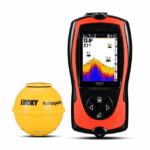 Premium fish finder with color display, sonar technology, and portable design for freshwater and saltwater fishing enthusiasts, perfect for locating fish efficiently.