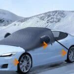 Solar-powered car with integrated solar panel on the roof for renewable energy.