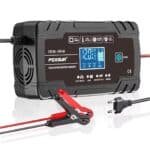 12V 8A - 24V 4A pulse repair battery charger for car, truck, motorcycle, AGM batteries, featuring LCD display and fast charging, perfect for vehicle battery maintenance and repair.