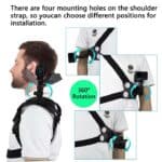 Flexible camera shoulder strap with 360° rotation for versatile positioning and stability during photography sessions.