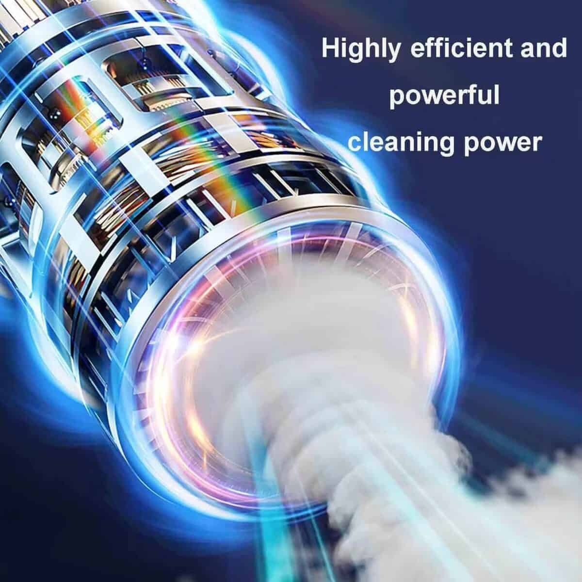 Cooling electric motor with high-tech airflow, emphasizing efficient and powerful cleaning technology for industrial applications.