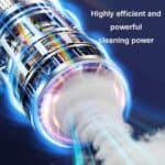 Cooling electric motor with high-tech airflow, emphasizing efficient and powerful cleaning technology for industrial applications.