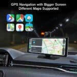 GPS navigation with larger screen, supported maps, and real-time traffic updates for improved driving experience.