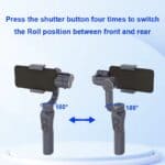 Flexible smartphone gimbal stabilizer with 180-degree rotation for smooth videos and photos. Perfect for content creators seeking stability and versatile shooting angles.