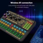 Wireless Bluetooth DJ controller with multi-channel mixing and digital decoding for professional audio setup. Perfect for music enthusiasts and beginners.