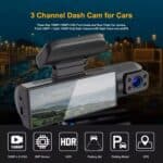 Triple Lens Car Dash Cam M8 - Image 4