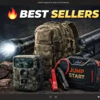 Best selling outdoor and hunting gear including flashlight, jump starter, trail camera and ShotKam